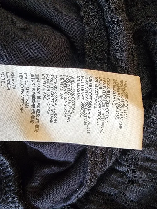 Free People Black Lace Puff Sleeve Long Sleeve Top Women Size M - Picture 10 of 11